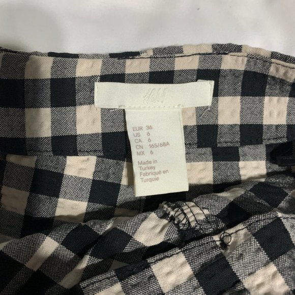 H&M Gingham Skirt with Slit Size 6 - Picture 3 of 4